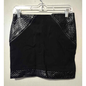 H&M | Black Stretchy Mini Skirt With Zippers Size 6